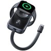Ładowarka indukcyjna 2w1 Usams CD245 do  Apple Watch z powerbankiem 1200mAh + kabel USB-C tarnish